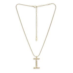 NEW ETTIKA Anthropologie 18K Goldplated Twisted Crystal Initial Necklace I